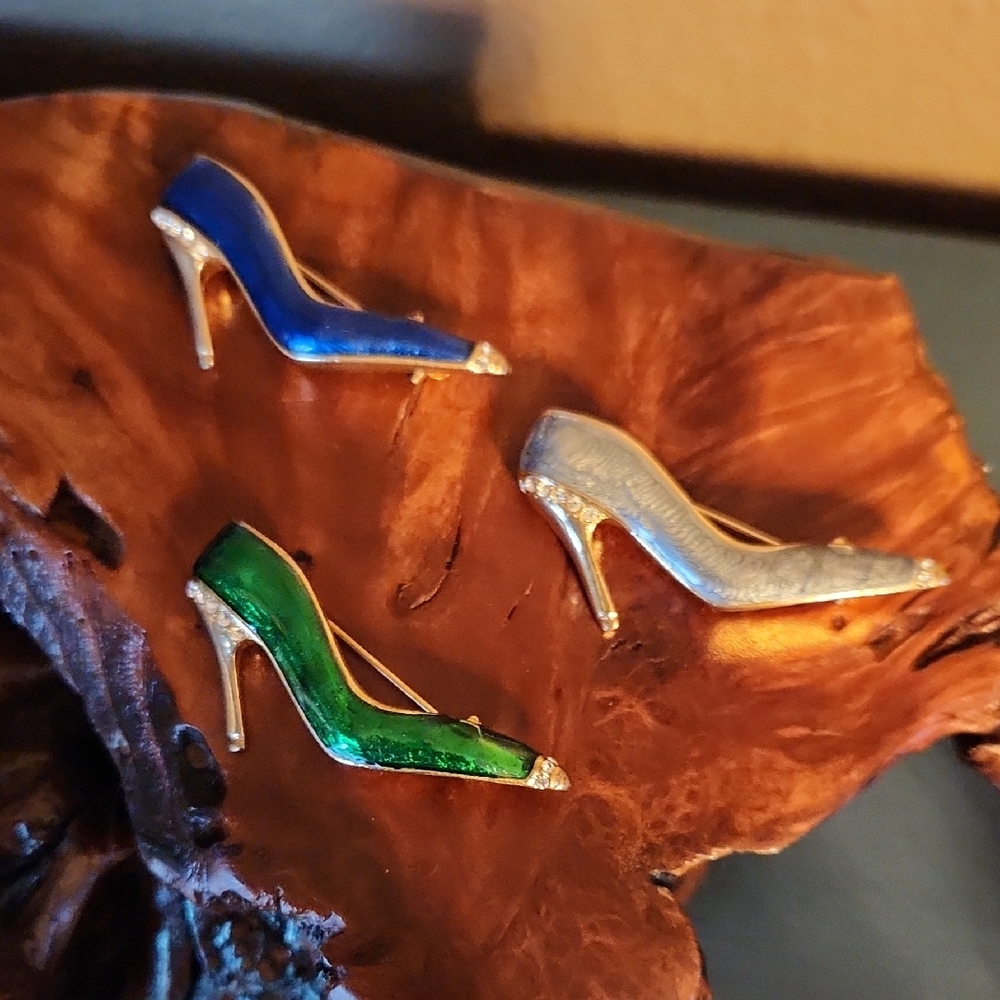 Shoes Brooch Trio, Bundle Of 3, EUC